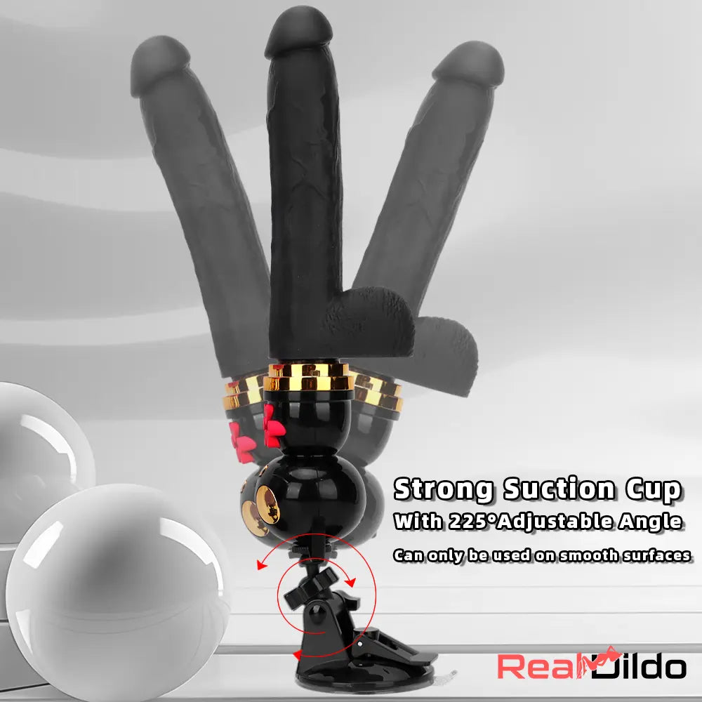 7.87in Cat Warming Thrusting Vibrating Remote Gun Sex Dildo Machine - Real Dildo