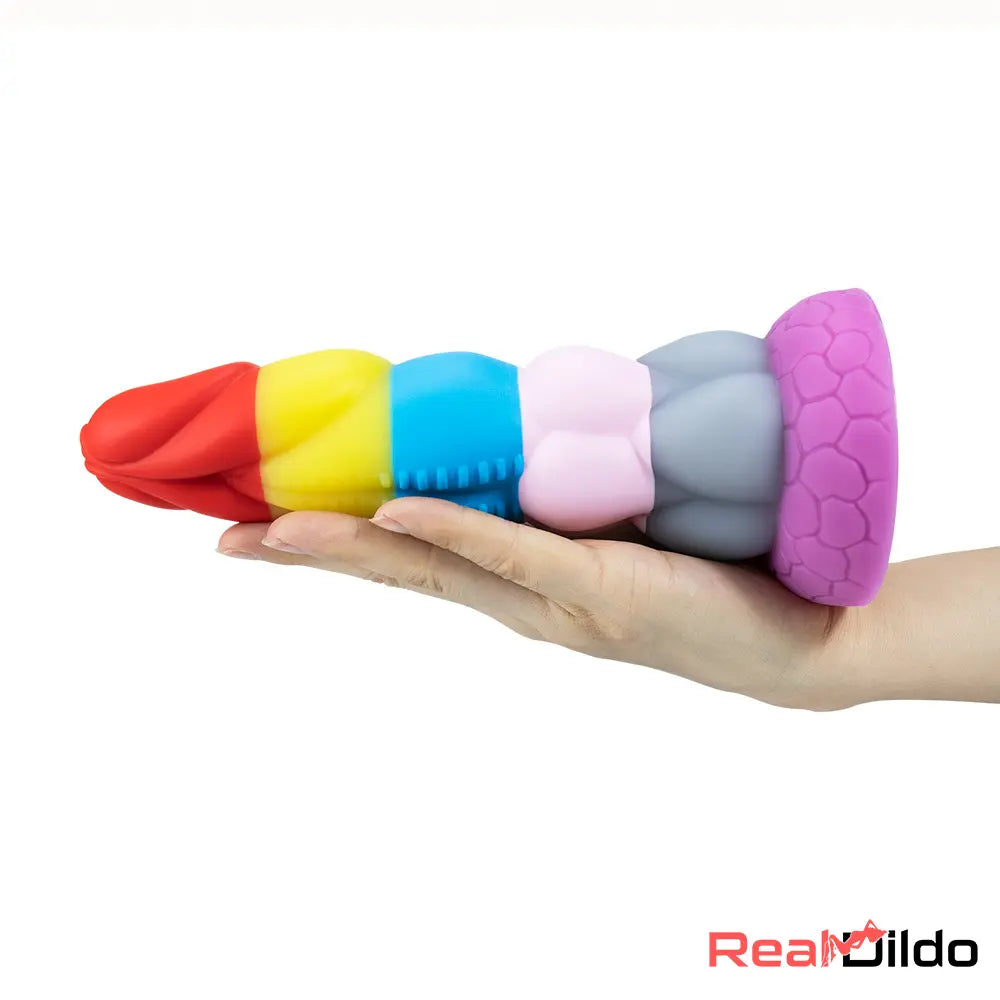 8.66in Silicone Rainbow Soft Big Dildo For Gay LGBT Adults Sex Toy