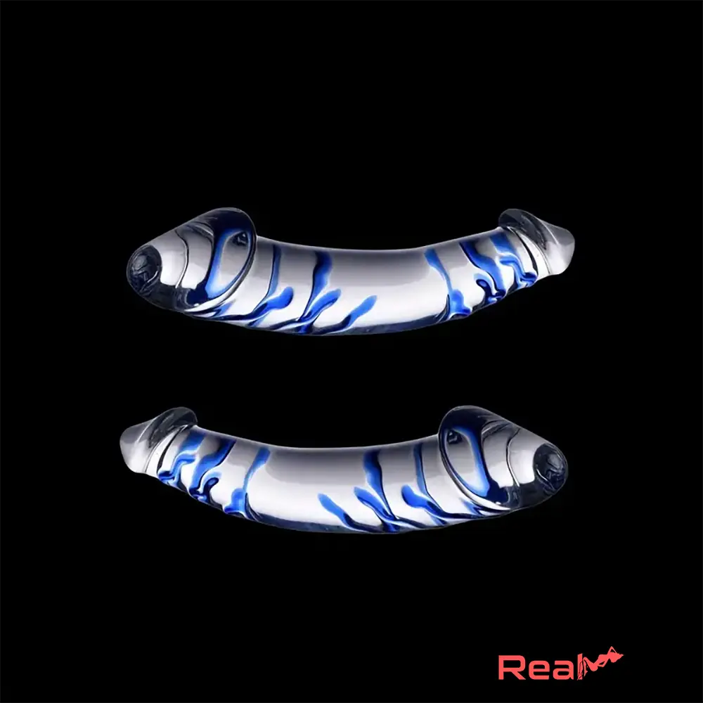 11.02in Clear Elegant Double Heads Glass Crystal Large Dildo Massager