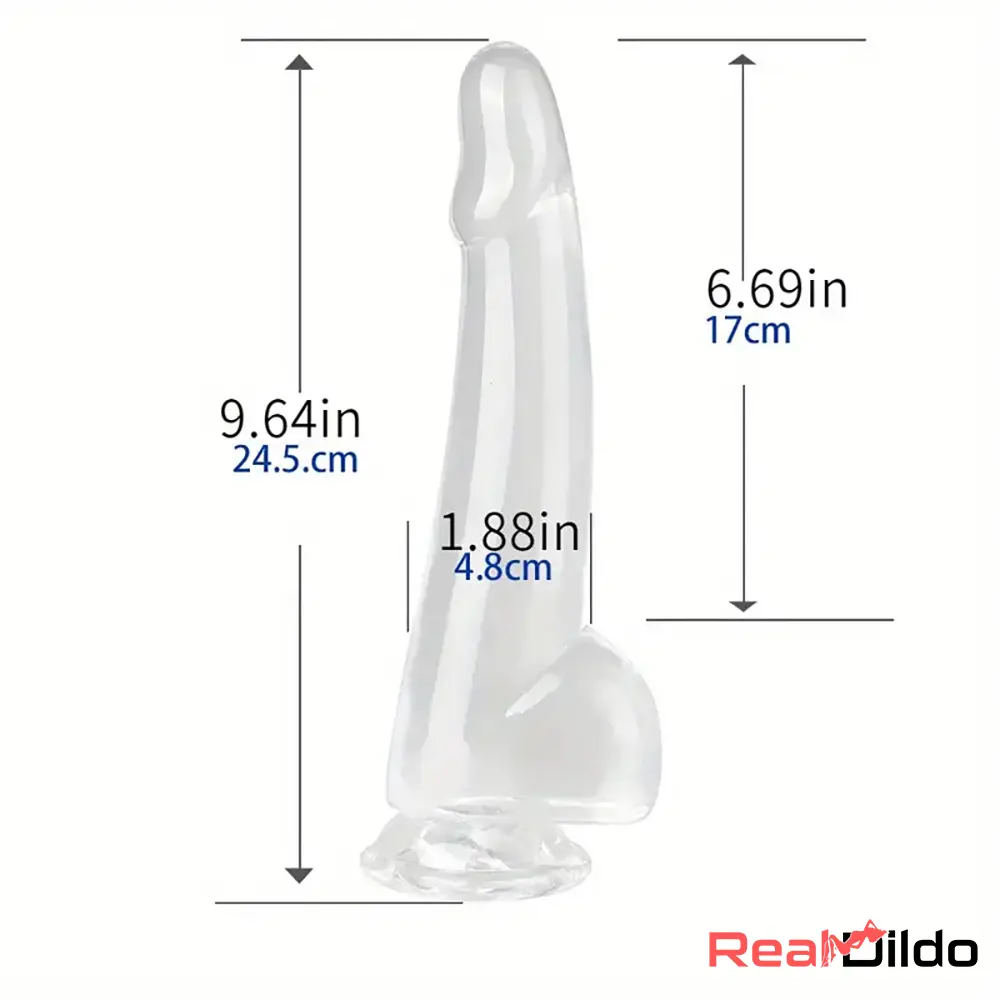 5.9in 7.08in 8.07in 9.64in 10.82in Crystal Clear Dildo Dick Sex Toy - Real Dildo