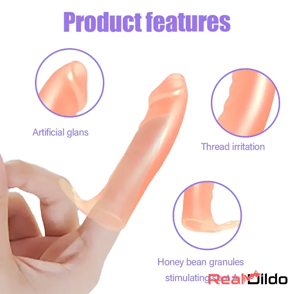 3.42in Middle Finger Sleeve Cock Dildo For Stimulating Vagina G-spot - Real Dildo