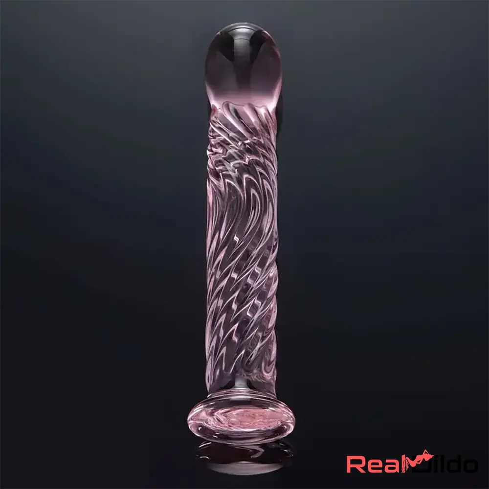 6.69in Realistic Pink Threaded Glass Dildo Anal Masturbation Sex Toy - Real Dildo