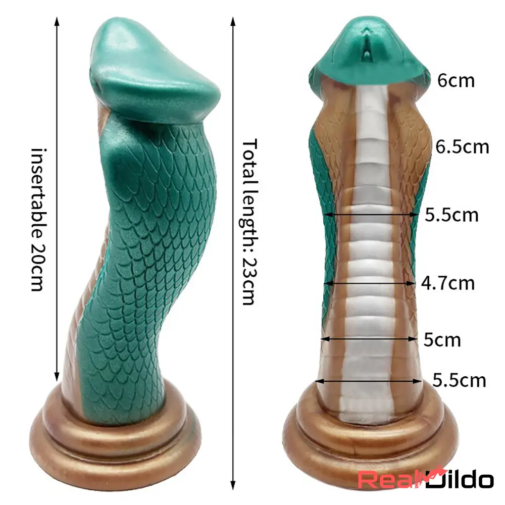 9.06in Silicone Soft Big Fantasy Snake Curved Dildo For Anal Orgasm