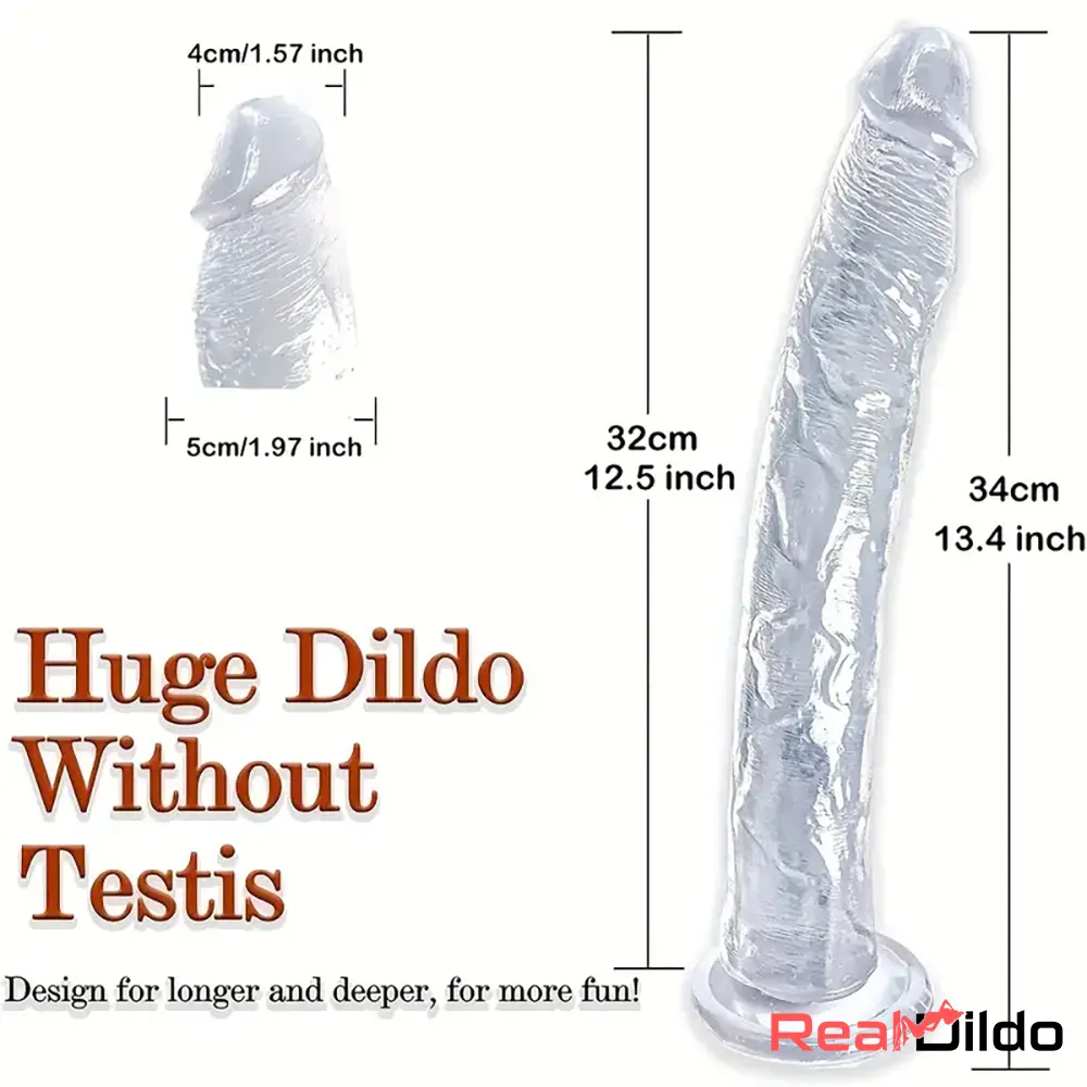 13.4in Lifelike Large Long Jelly Real G-Spot Male Dildo With Balls-Free - Real Dildo