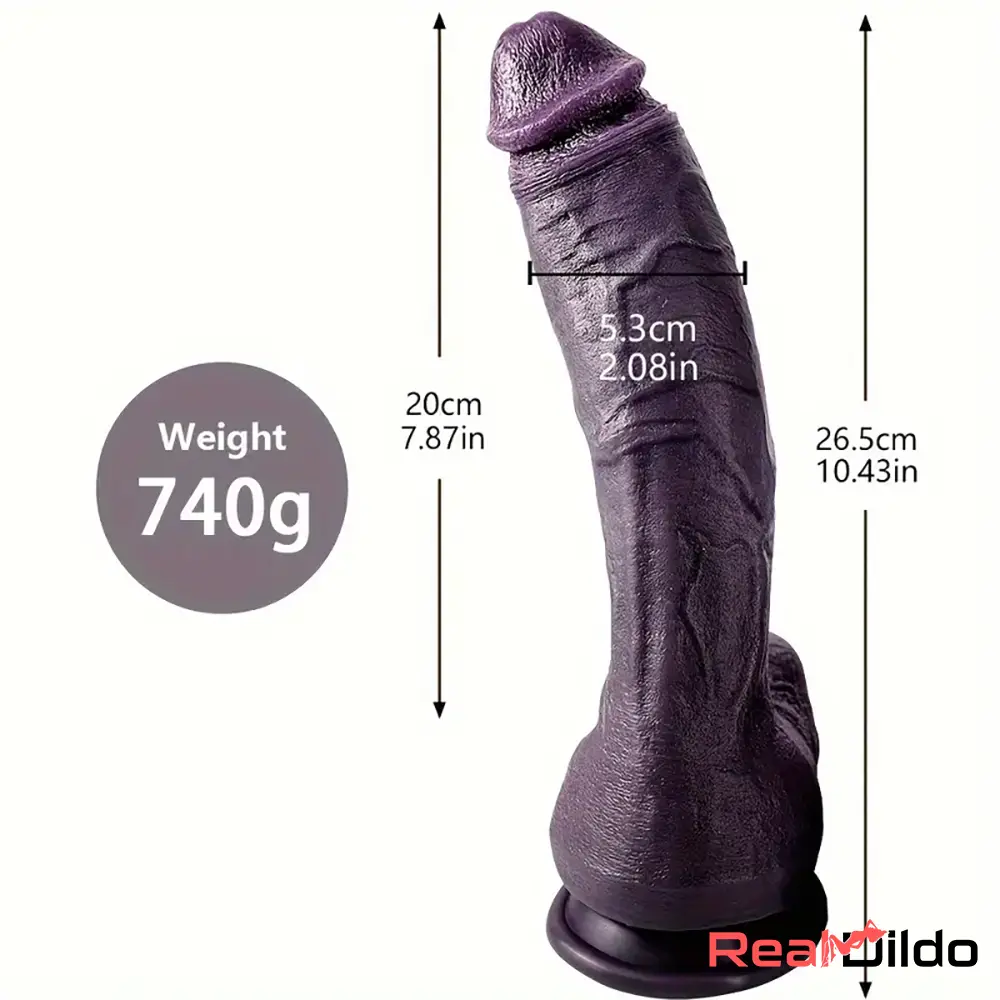 8.66in 8.74in 10.43in Big Ebony Silicone Flexible Dildo For Female Masturbator - Real Dildo