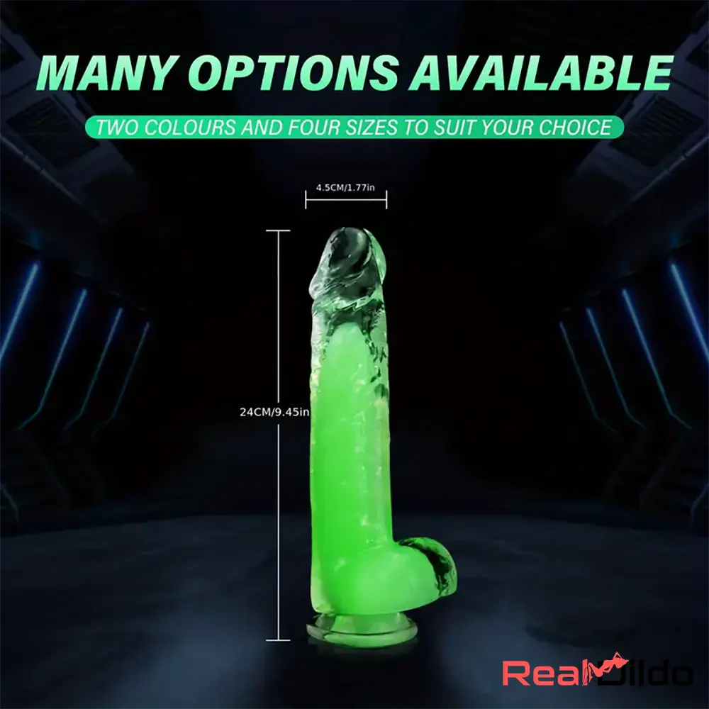 6.5in 7.3in 8.26in 9.44in Luminous Glowing Crystal Soft Double-Layer Dildo - Real Dildo