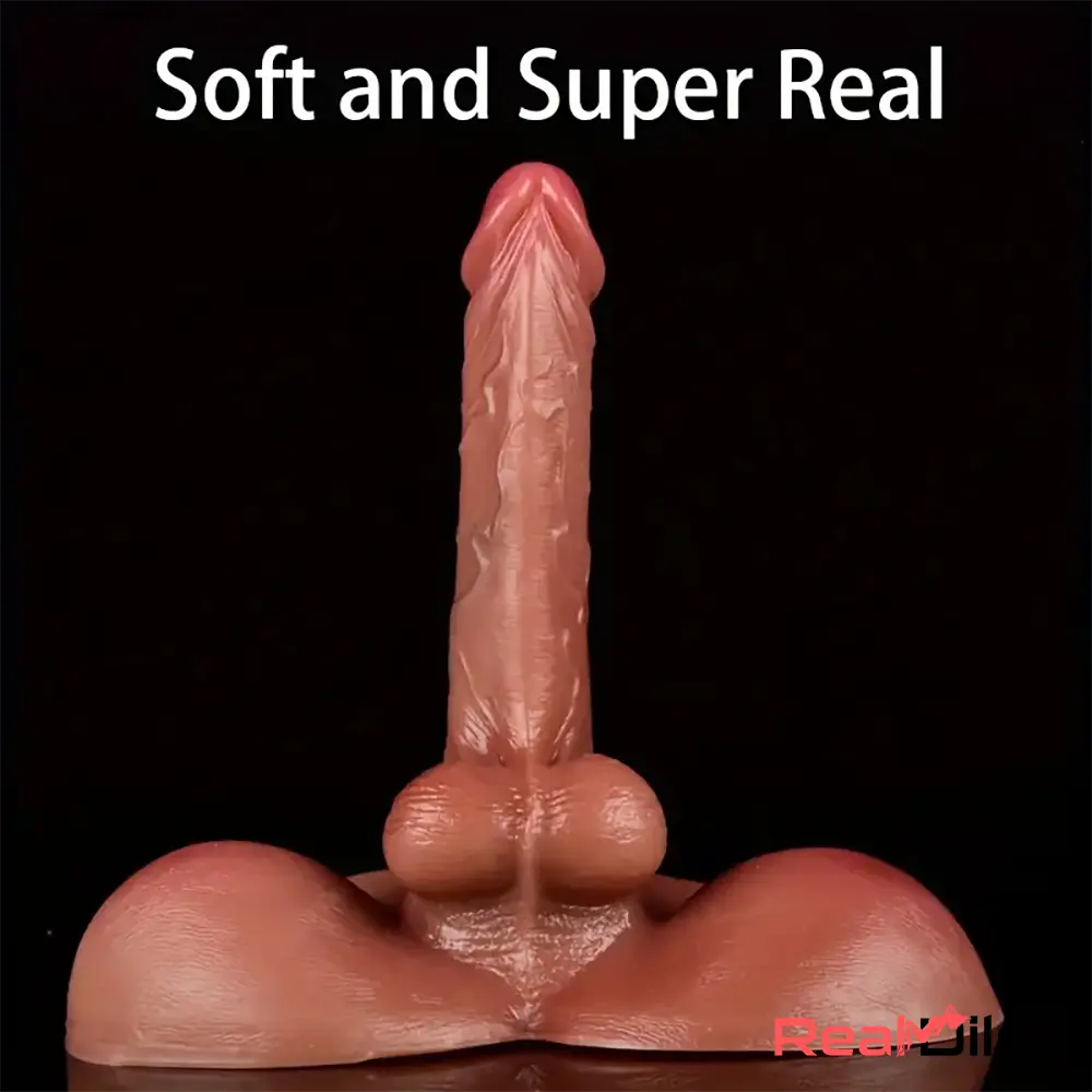 7.08in Flexible Silicone Soft Skin Feeling Dildo With Sex Torso For Women - Real Dildo