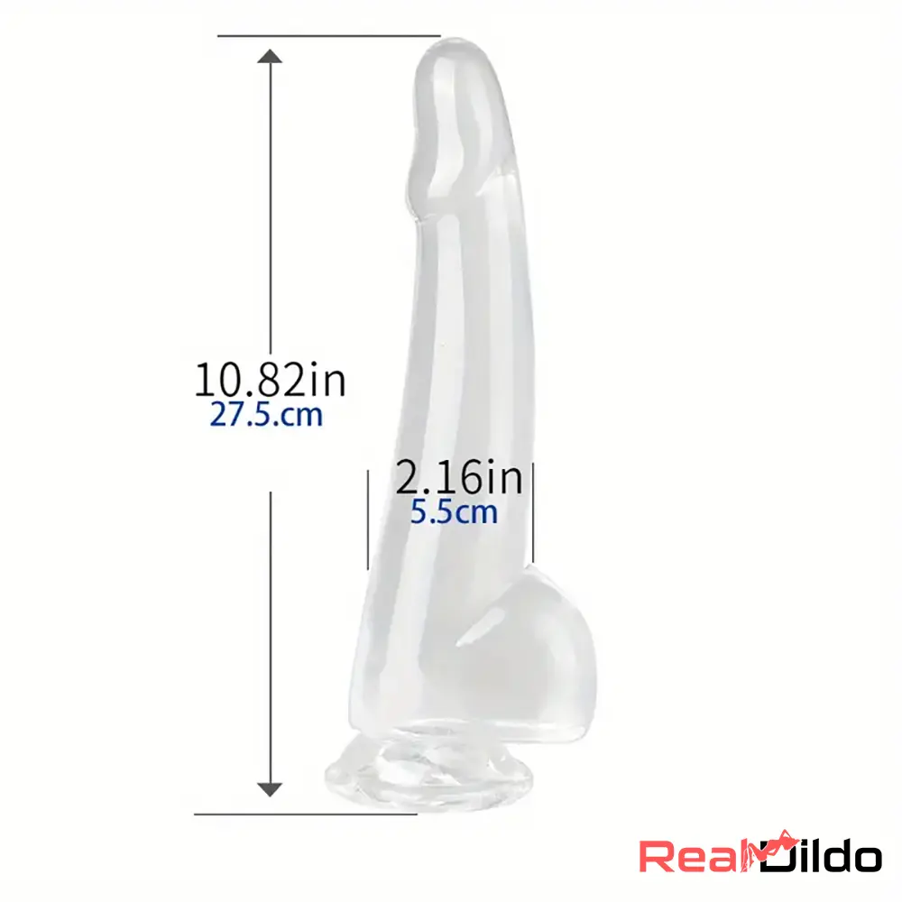 5.9in 7.08in 8.07in 9.64in 10.82in Crystal Clear Dildo Dick Sex Toy - Real Dildo