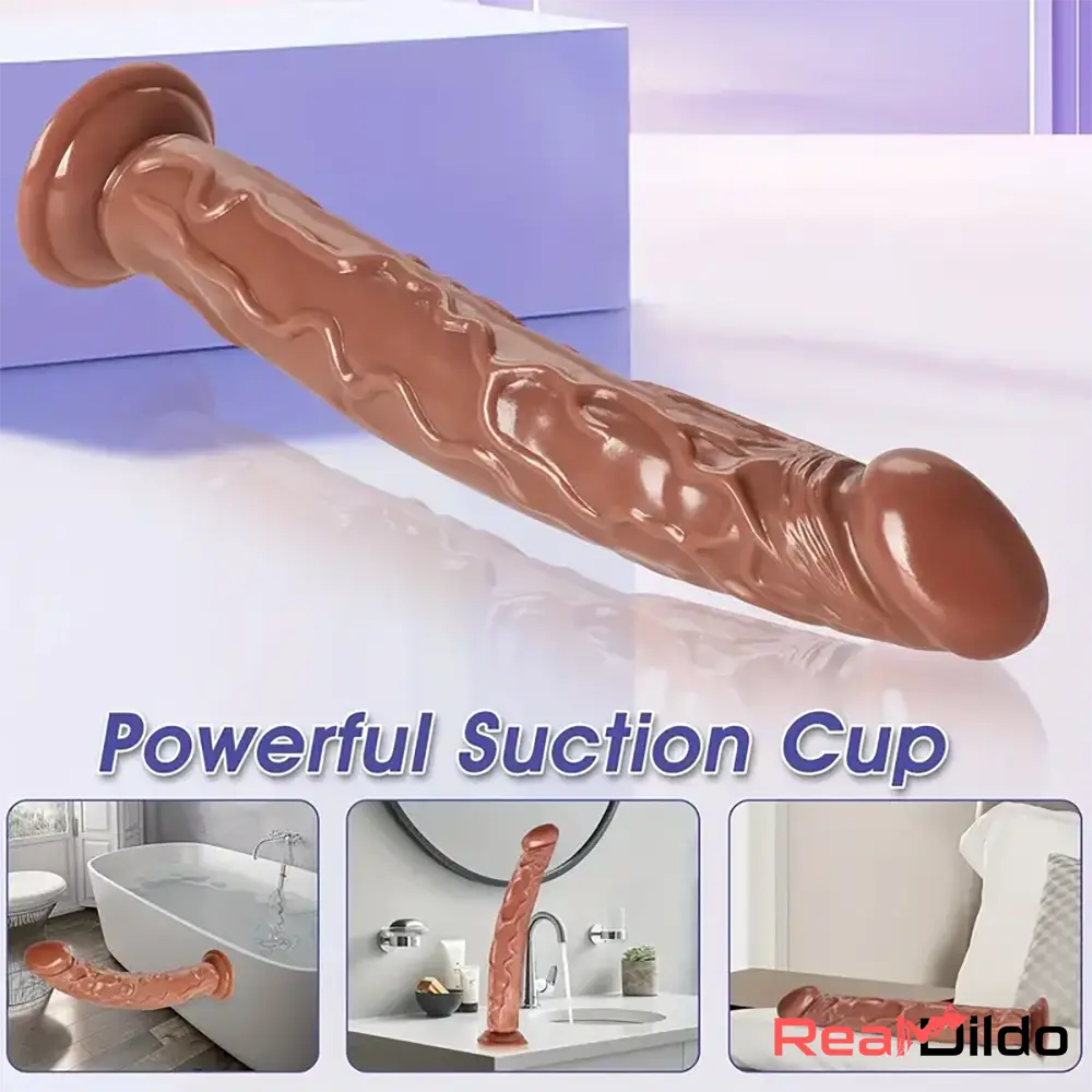 13.6in Soft Real Silicone Big Long Dildo For G Spot Masturbator Sex Toy - Real Dildo