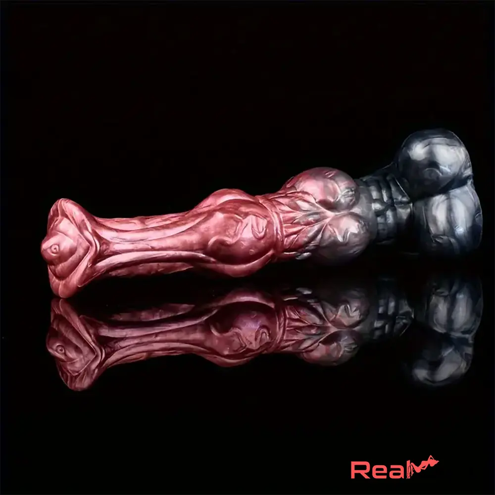 10.23in Large Animal Horse Cock Fantasy Silicone Soft Knotted Dildo