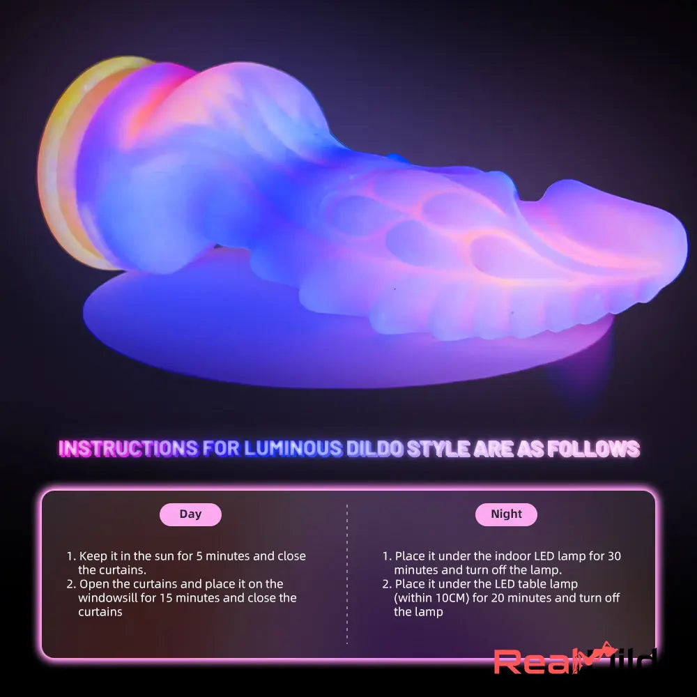 8.46in Colored Luminous Silicone Big Soft Dildo Female Orgasmic Masturbator - Real Dildo