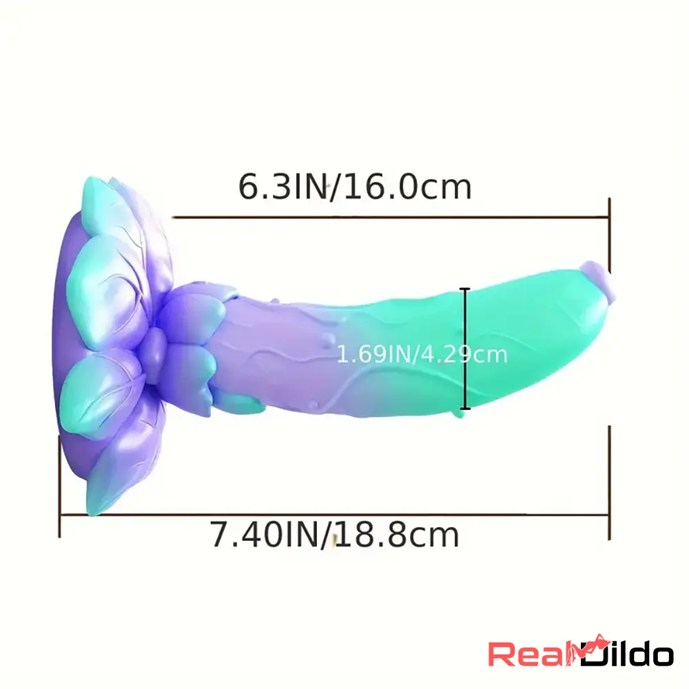 7.4in Soft Silicone Rose Colored Particles Dildo For Women Penetration - Real Dildo