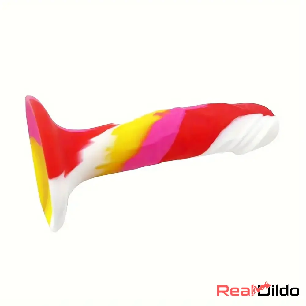 5.71in Silicone Soft Rainbow Cock Dildo For G-spot Vagina Anal Play - Real Dildo