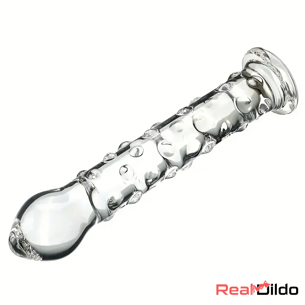 6.9in Clear Real Glass Crystal Dildo For G-Spot Male Female Masturbator - Real Dildo