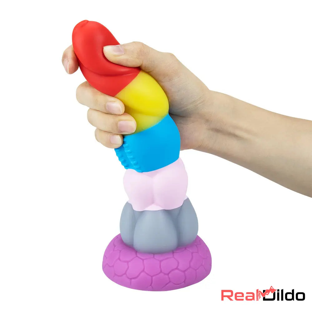 8.66in Silicone Rainbow Soft Big Dildo For Gay LGBT Adults Sex Toy