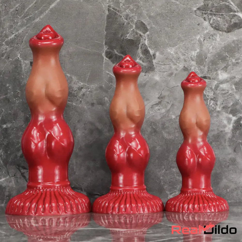 6.69in 7.48in 9.06in Silicone Fantasy Animal Dog Knot Soft Cock Dildo - Real Dildo