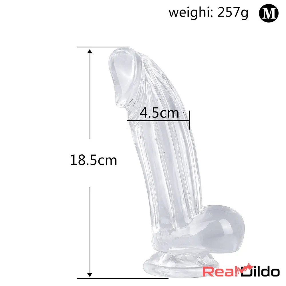 6.3in 7.28in 8.66in Realistic Clear Women Dildo For G-Spot Stimulation - Real Dildo