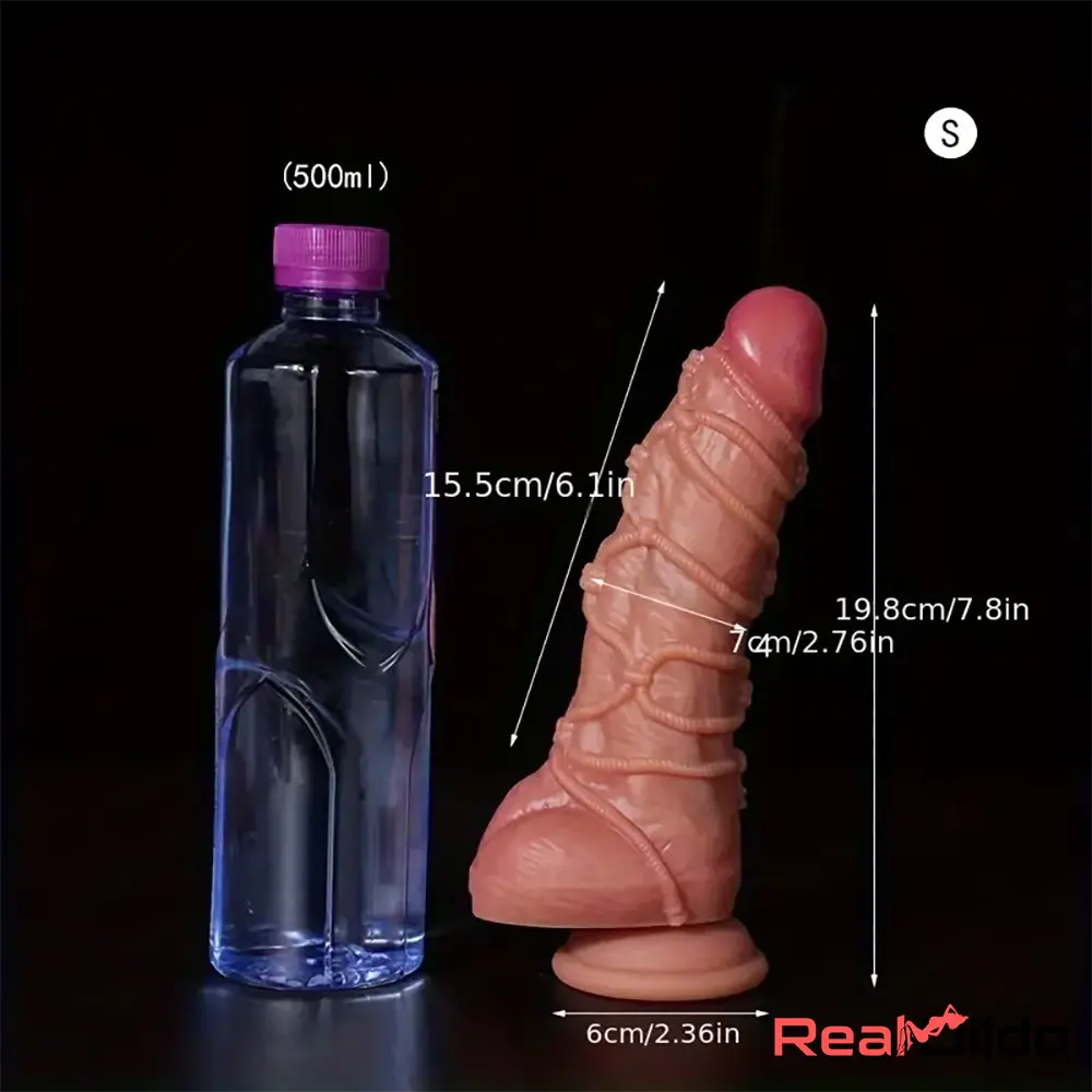 7.8in 7.87in 10.63in Fantasy Real Skin Silicone SM Bondage Soft Lesbian Dildo - Real Dildo