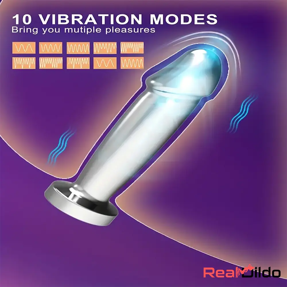 4.52in Stainless Steel Vibrating App Remote Metal Dildo For Vagina G-spot - Real Dildo