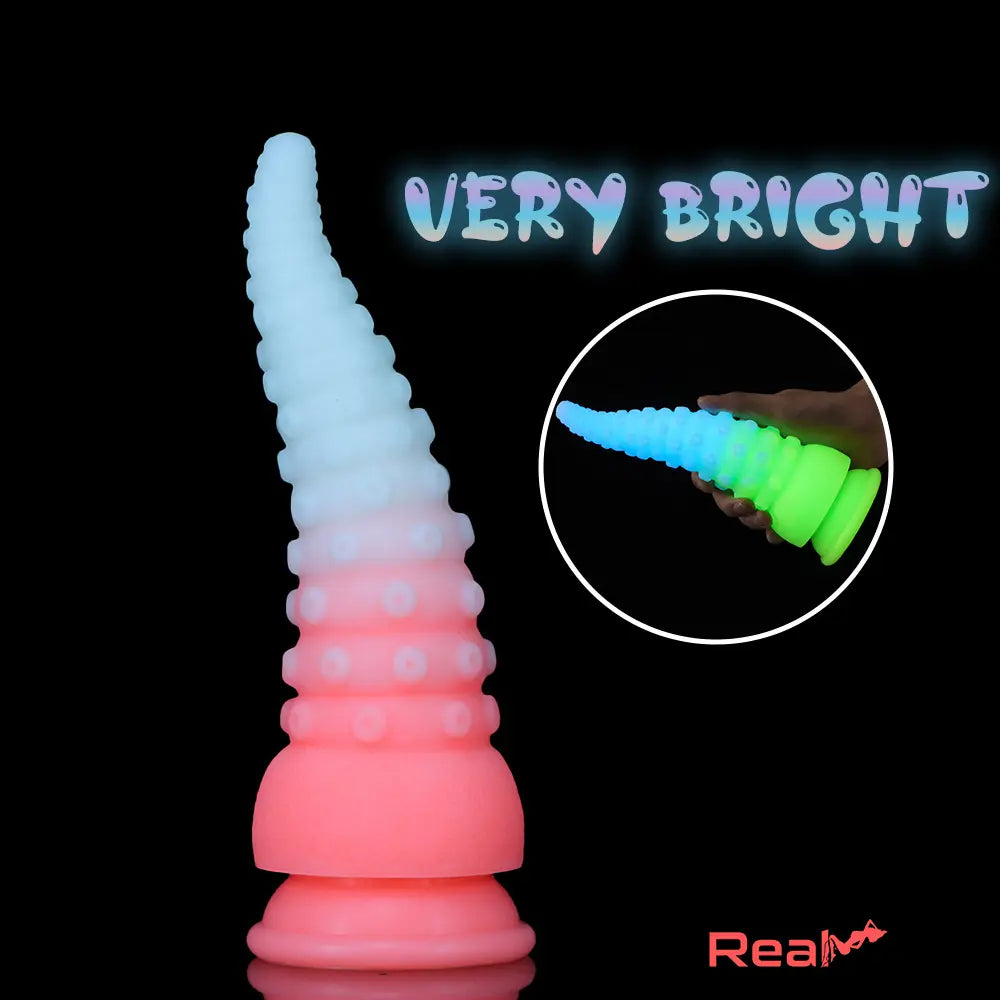 6.42in 7.48in 8.66in Fluorescent Octopus Tentacle Soft Dildo Female Sex Toy - Real Dildo