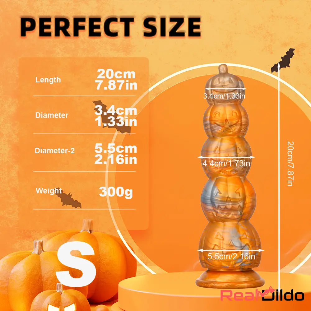 8.66in 11.85in 7.87in 11.02in Pumpkin Skull Odd Silicone Soft Halloween Dildo - Real Dildo