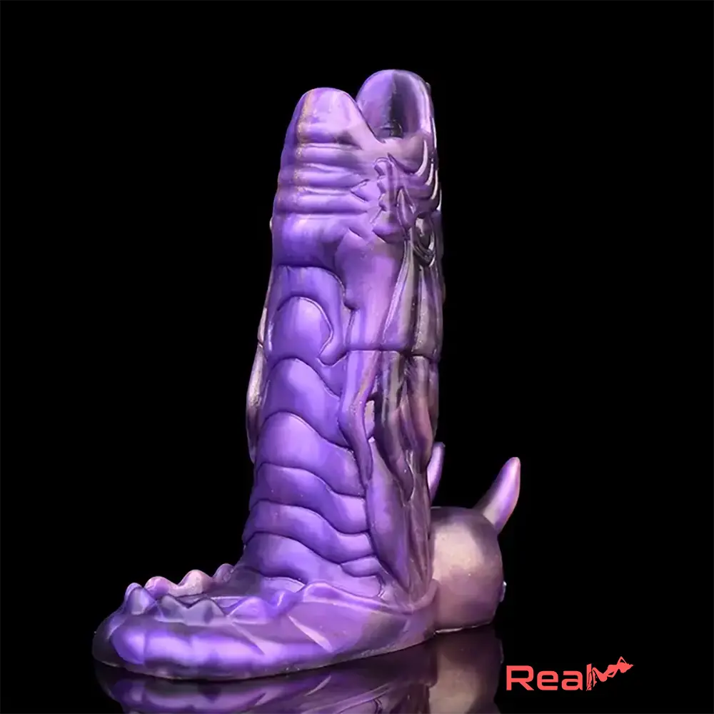 5.91in Liquid Silicone Dragon Fantasy Hollow Dildo Sleeve Dick Sex Toy - Real Dildo