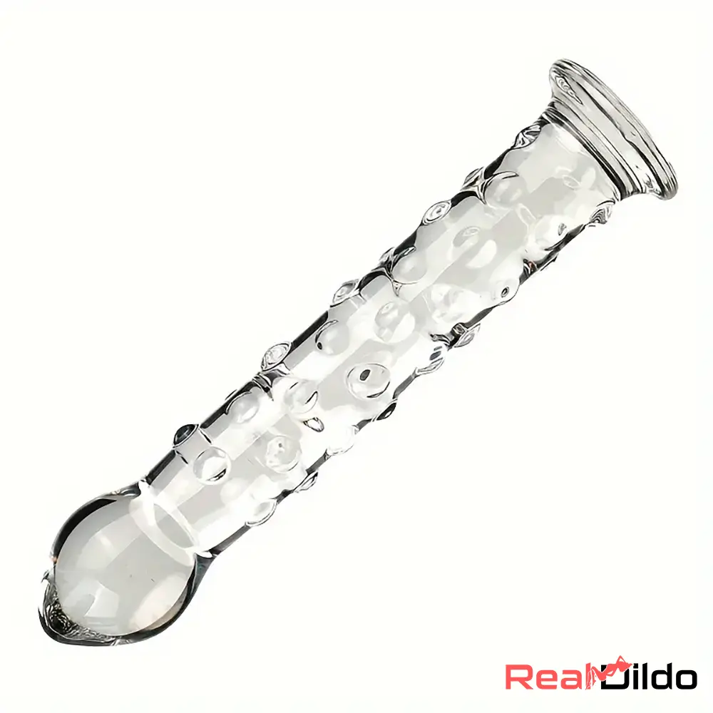 6.9in Clear Real Glass Crystal Dildo For G-Spot Male Female Masturbator - Real Dildo