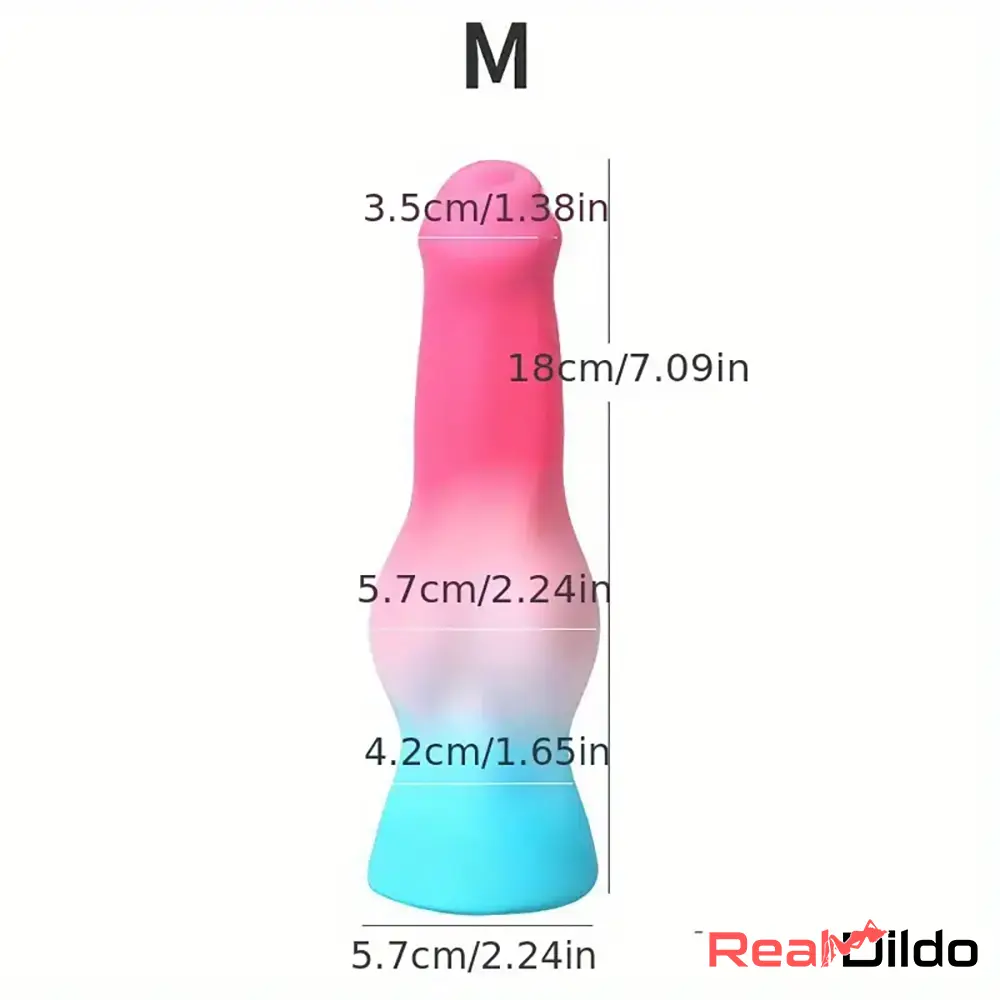 5.31in 7.09in 8.66in Odd Animal Dog Cock knot Silicone Thick Flexible Dildo - Real Dildo