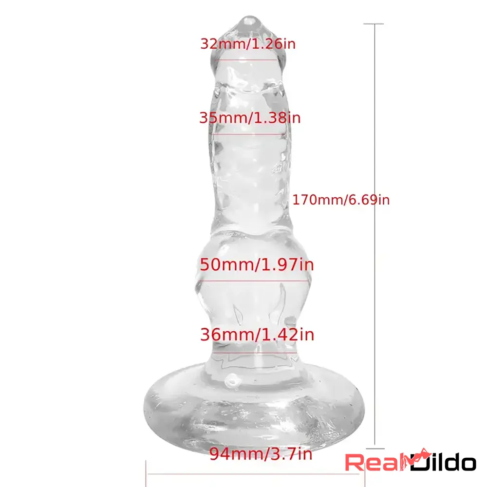 6.69in Clear Animal Dog Cock Dildo For Women Sex Toy Anal Stimulation - Real Dildo