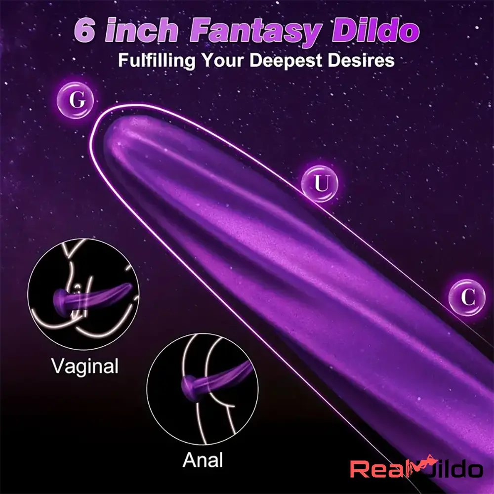 6.69in Spiral Fantasy Silicone Soft Dildo For Female Clit G Spot Orgasm - Real Dildo