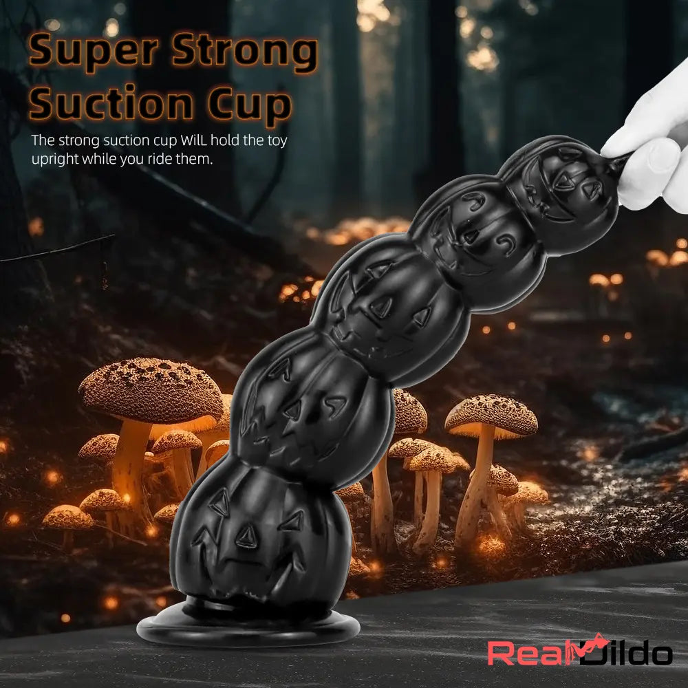 8.668in 11.86in 7.87in 11.02in Pumpkin Skull Odd Big Anal Black Dildo - Real Dildo