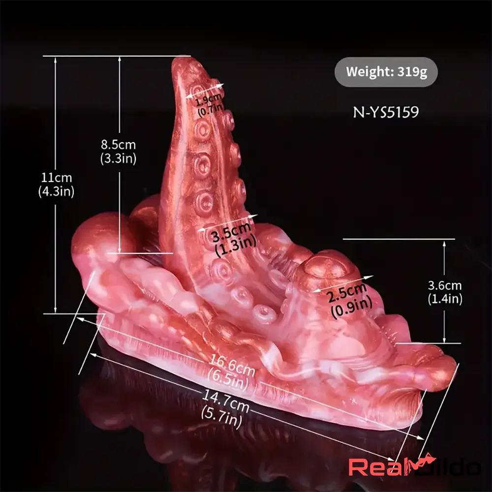 4.33in Small Octopus Tentacle Silicone Soft Dildo For Female Masturbation - Real Dildo