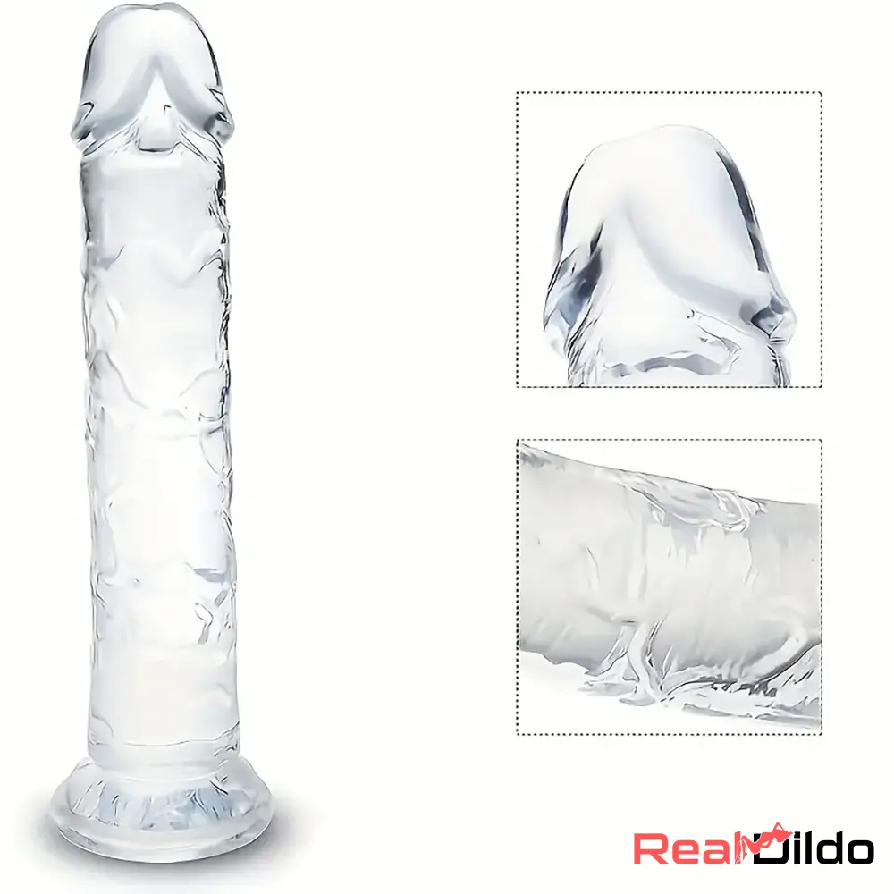 6.5in 7.68in 9.65in Clear Real Dildo For G-Spot Anus Vaginal Masturbator - Real Dildo