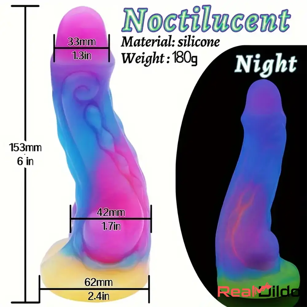 6in 6.1in 6.7in 7.1in Soft Silicone Luminous Monster Man Woman Dildo - Real Dildo