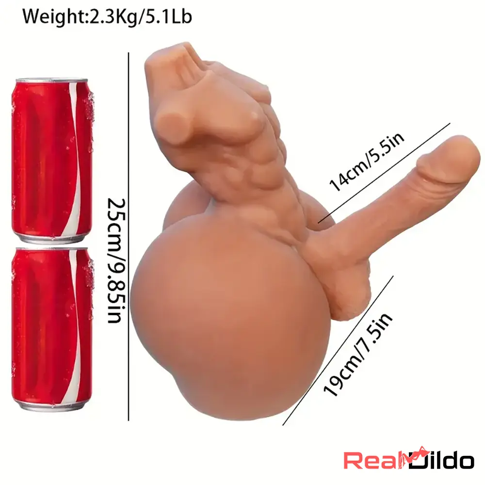 5.5in Real Silicone Flexible Dildo With 5.1lb BBW Sex Torso For Women - Real Dildo