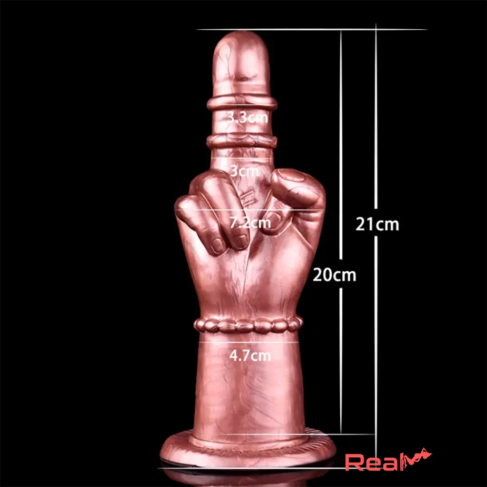 8.27in Middle Finger Fist Silicone Big Soft Dildo For G-spot Orgasm Sex - Real Dildo