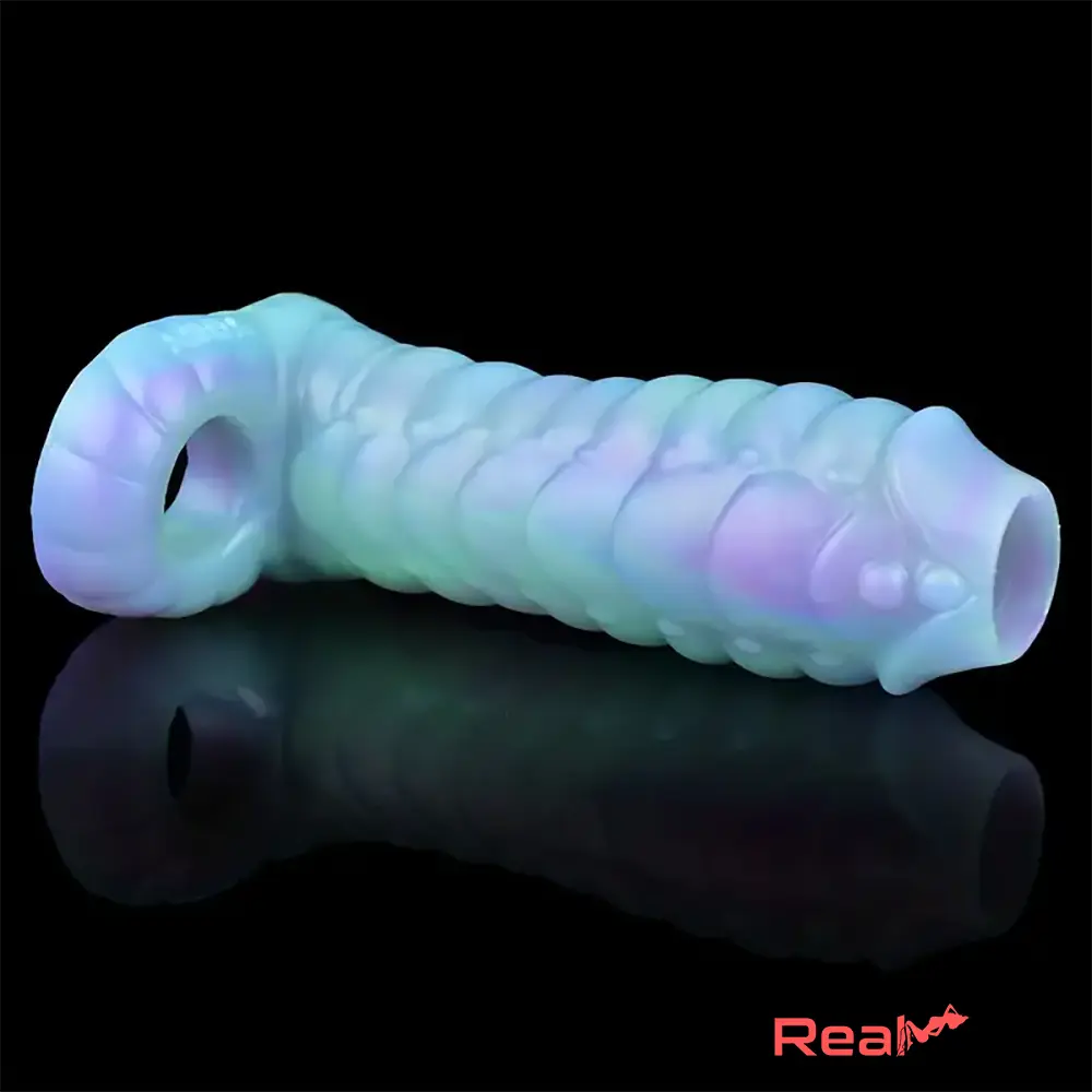 5.39in Lifelike Silicone Soft Dildo Sleeve Snake Glowing Cock Extender - Real Dildo