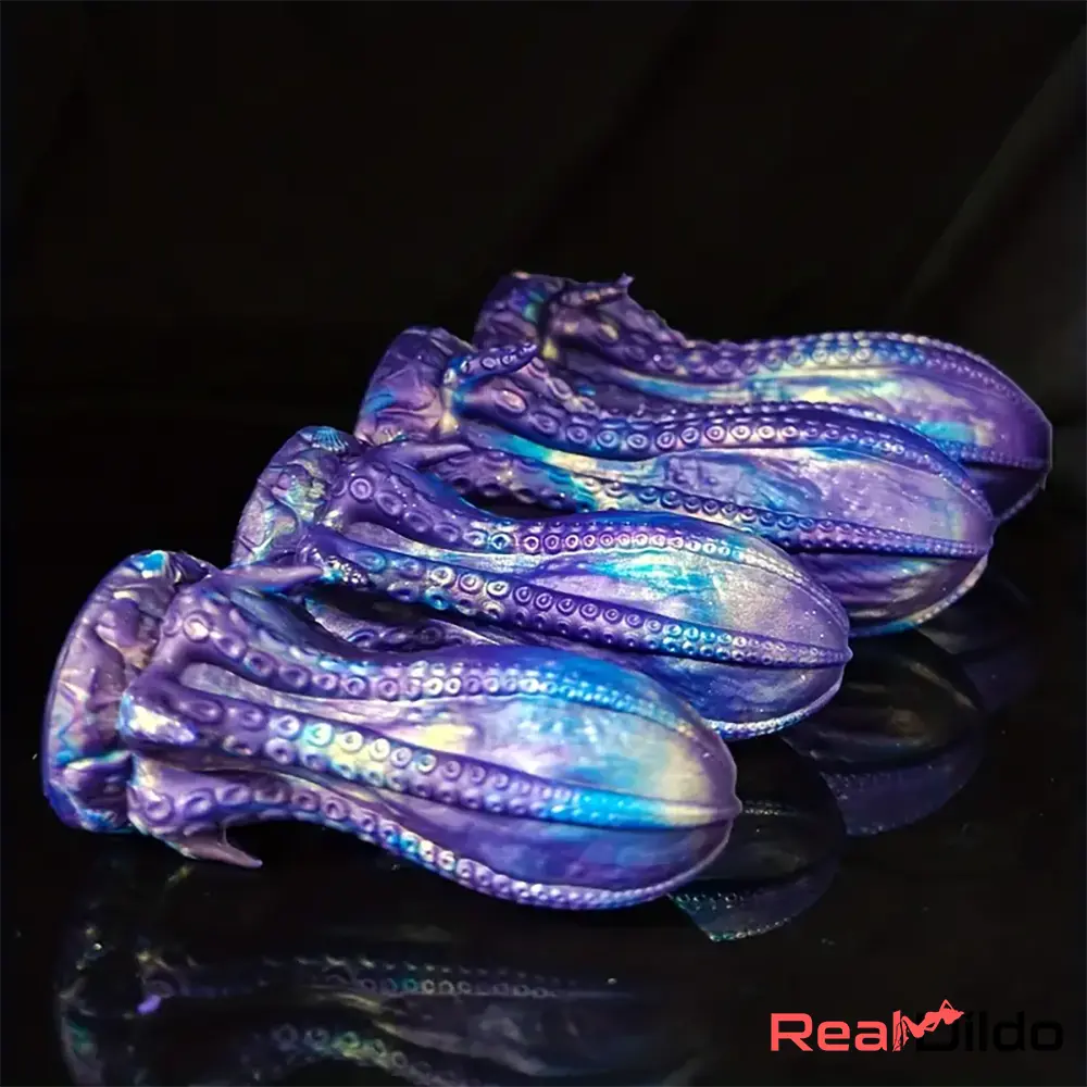 5.5in 6.3in 8.26in 9.64in Gourd Egg Starry Sky Silicone Octopus Odd Dildo - Real Dildo