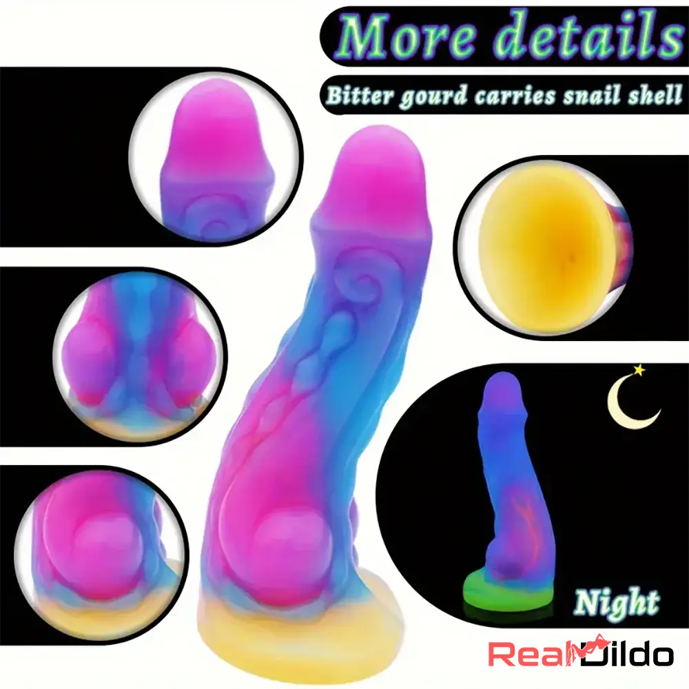 6in 6.1in 6.7in 7.1in Soft Silicone Luminous Monster Man Woman Dildo - Real Dildo