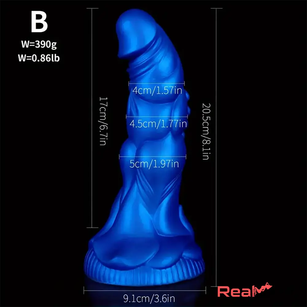 7.87in 8.1in 9.25in Silicone Monster Soft Bendable Dildo Vaginal Massager - Real Dildo