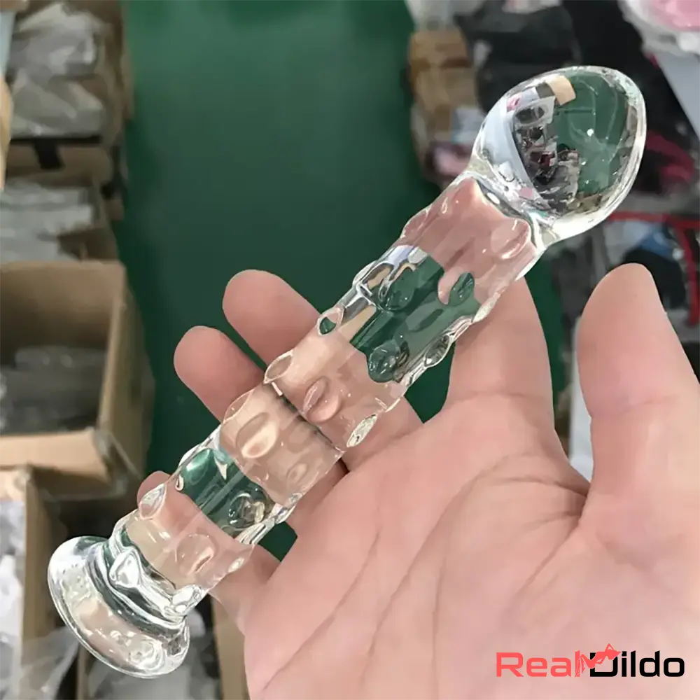 6.9in Clear Real Glass Crystal Dildo For G-Spot Male Female Masturbator - Real Dildo