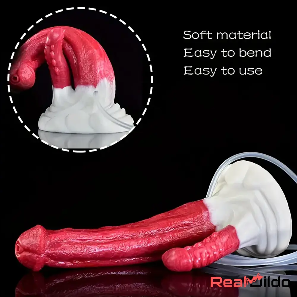 8.86in Ejaculating Big Silicone Soft Odd Dildo Vaginal Anal Love Sex Toy - Real Dildo