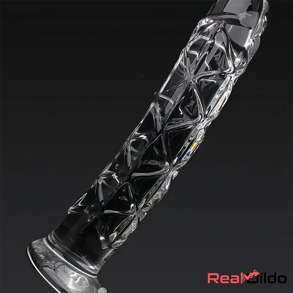 6.5in Clear Unisex Glass Crystal Dildo For Female Suction Cup Sex Toy - Real Dildo