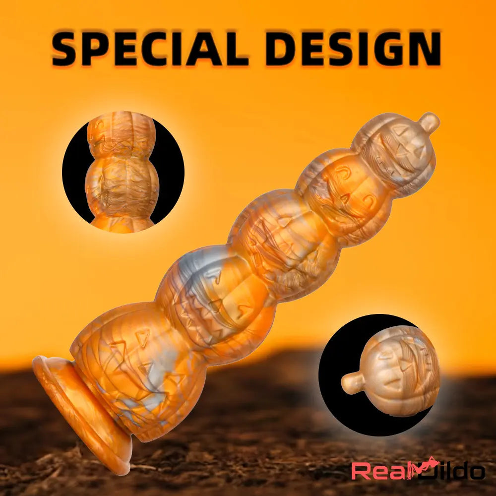 8.66in 11.85in 7.87in 11.02in Pumpkin Skull Odd Silicone Soft Halloween Dildo - Real Dildo