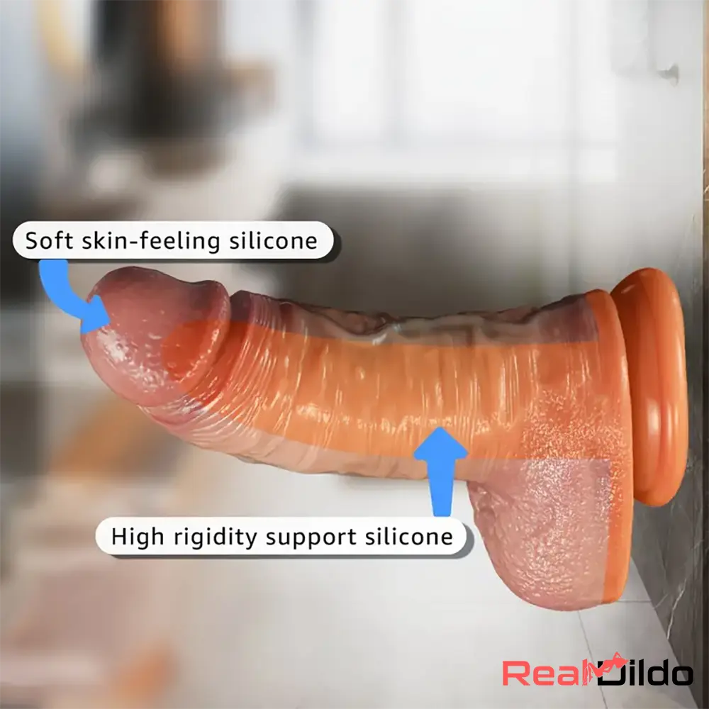 10in Thick Big Realistic Silicone Dual Density Dildo For Anal Orgasm - Real Dildo