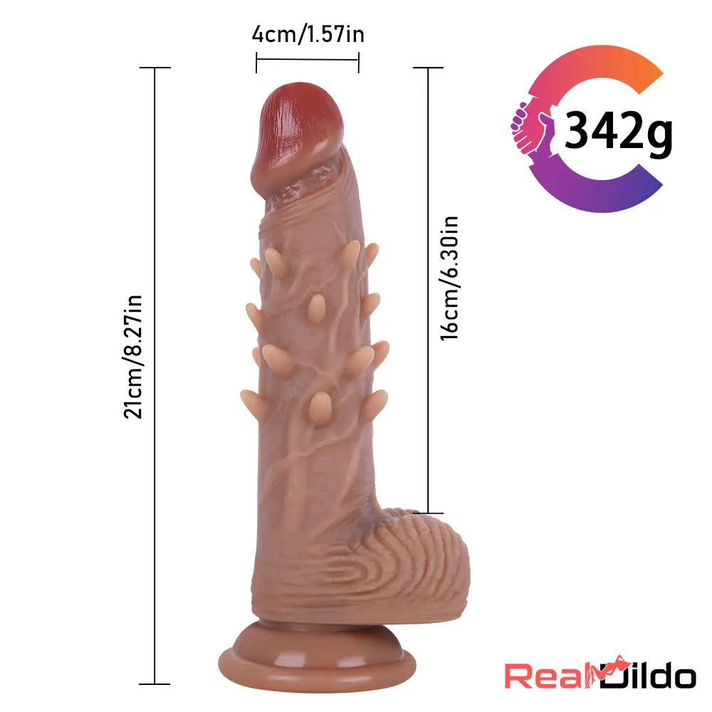 7.87in 8.27in Special Design Spiked Dual Density Soft Dildo For G Spot