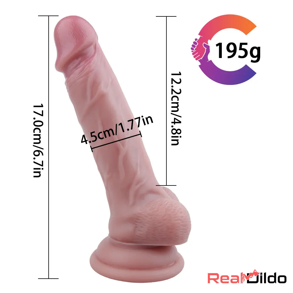 6.69in Lifelike Shaped Penis Glans Dildo For Anus Vagina Stimulating - Real Dildo