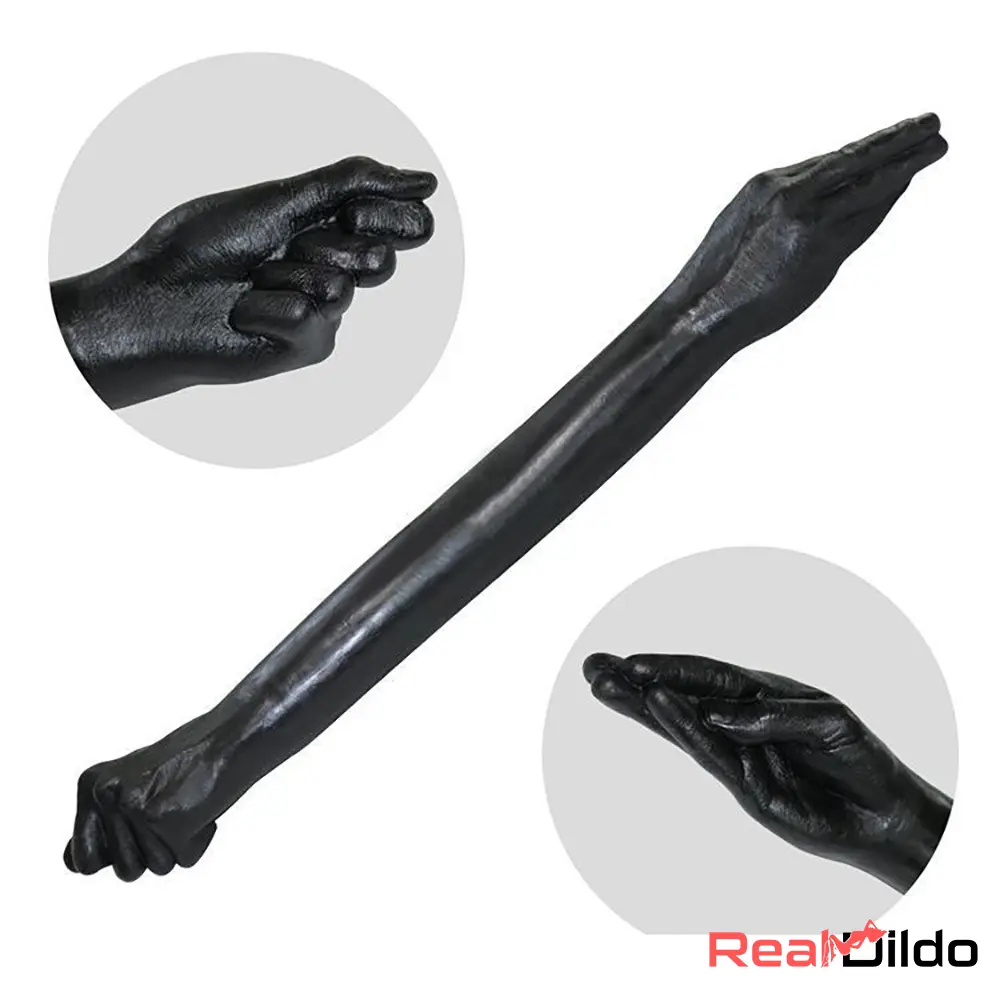 25.59in Fantasy Silicone Soft Huge Long Black Hand Fist Dildo Masturbator - Real Dildo