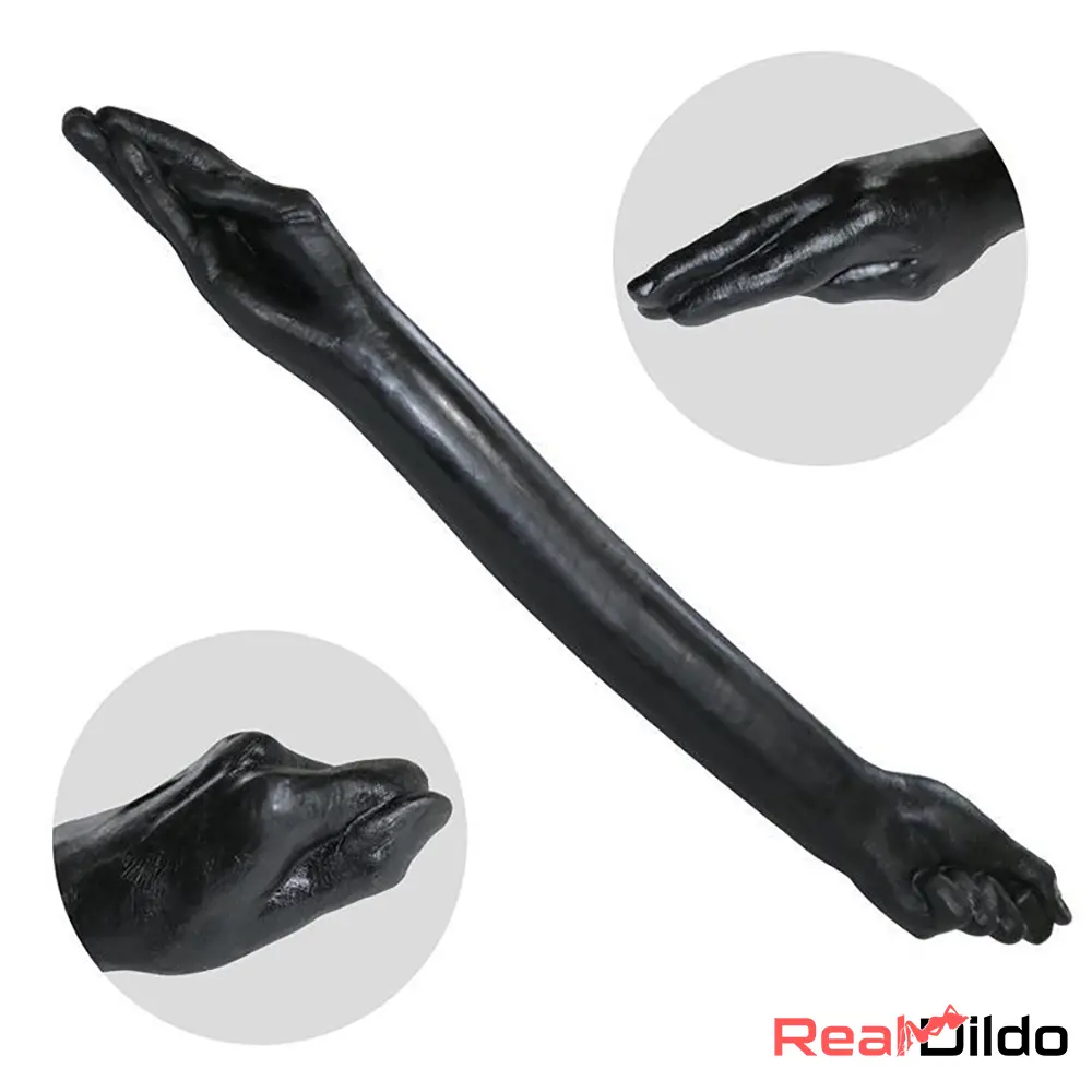 25.59in Fantasy Silicone Soft Huge Long Black Hand Fist Dildo Masturbator - Real Dildo