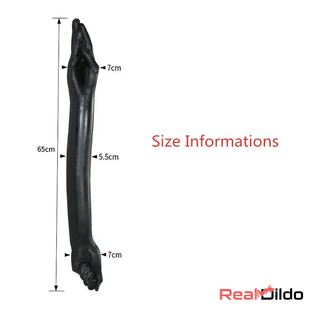 25.59in Fantasy Silicone Soft Huge Long Black Hand Fist Dildo Masturbator - Real Dildo